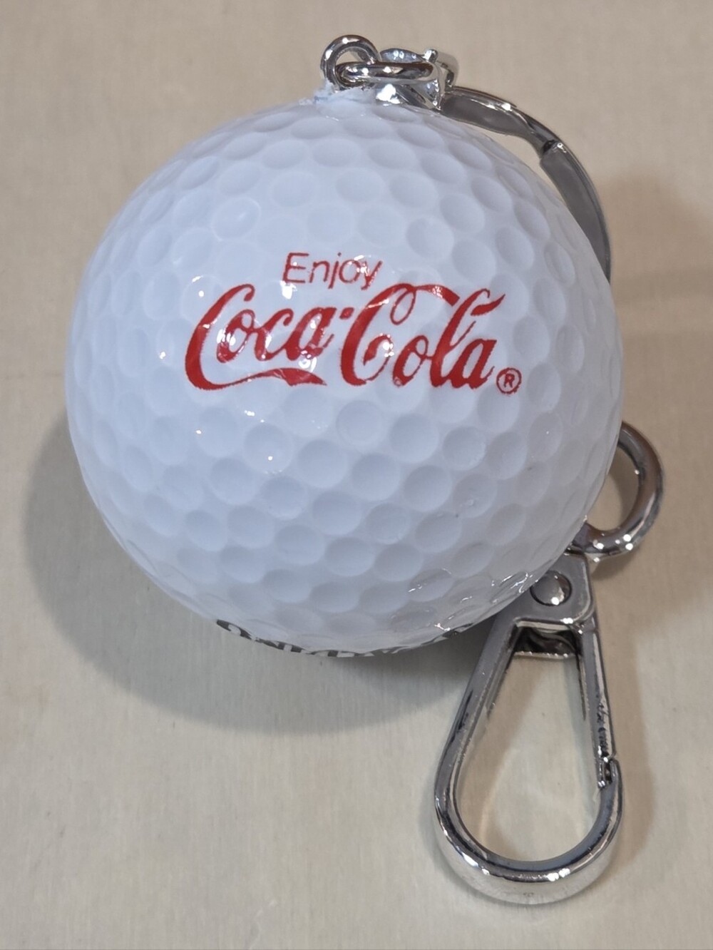 Vintage Coca-Cola Red Logo Golf Ball Keychain Bag Marker